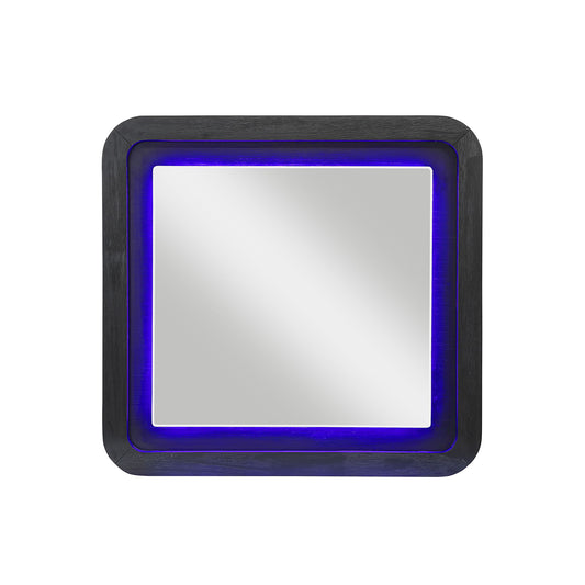 Beverly - Large Scale Wall Mirror For Dresser, Rounded Edges - Black White