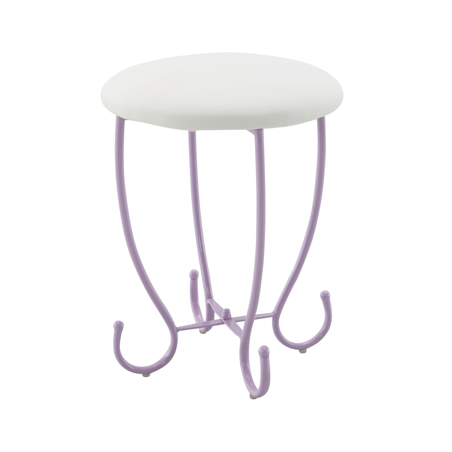 Priya II - Synthetic Leather Vanity Set - White / Purple