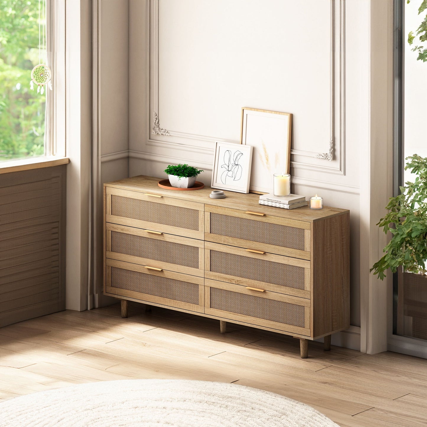Modern 6 Drawer Storage Cabinet For Bedroom