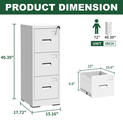 Modern Drawer Metal Vertical File Cabinet With Lock And Card Slot For Office