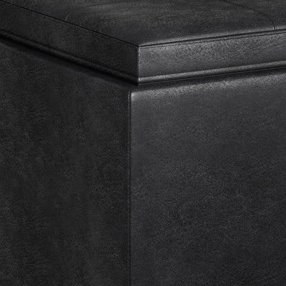 Avalon - 5 Piece Storage Ottoman - Distressed Black
