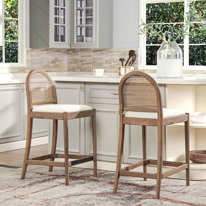 Panama - Curved Back Cane Counter Stool (Set of 2)
