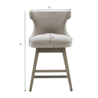 360 Degree Swivel Counter Stool With Silver Detailing