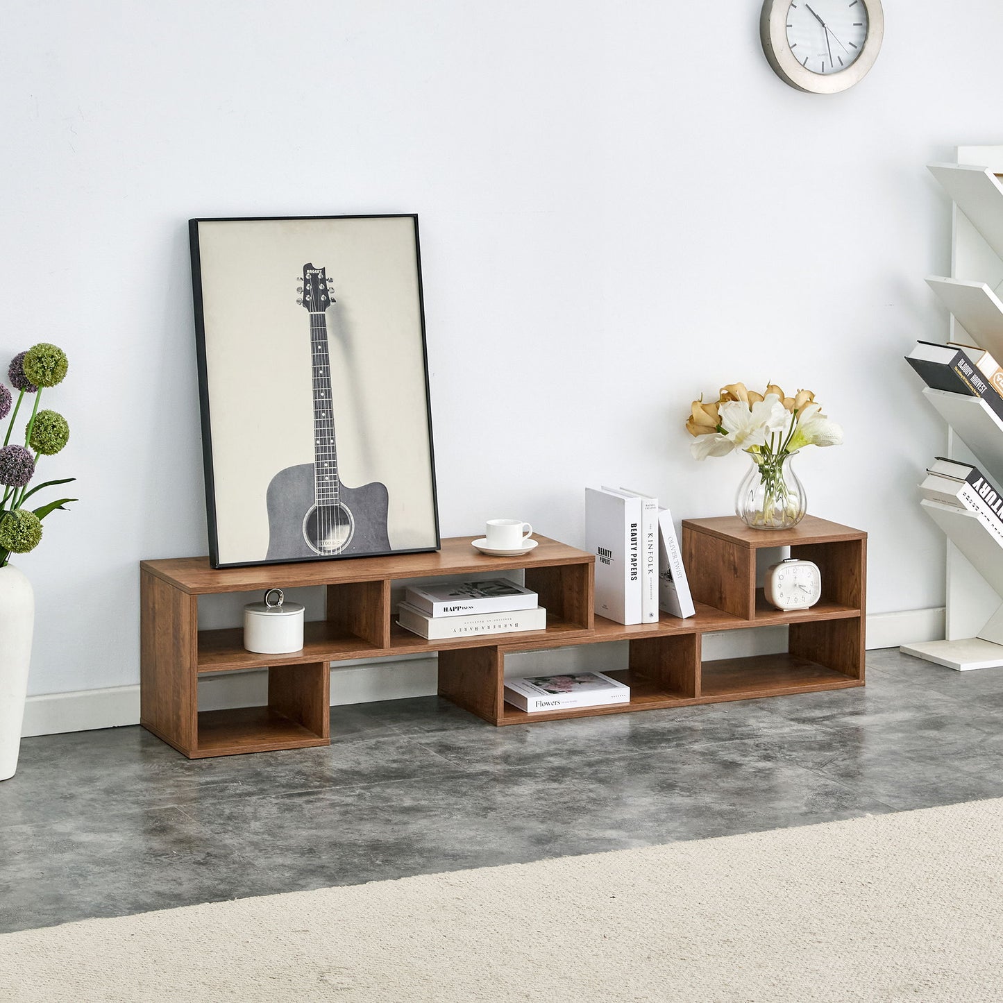 Cube TV Stand With Open Storage And 2 Shelves