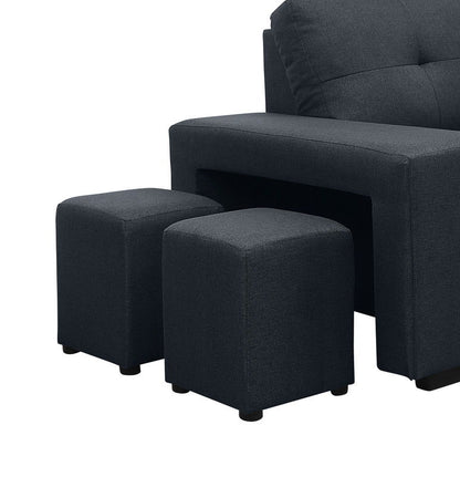 Lucas - Sleeper Sectional Sofa With Reversible Storage Chaise - Dark Gray