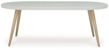 Seton Creek - Oval Dining Table With Umb Opt - White