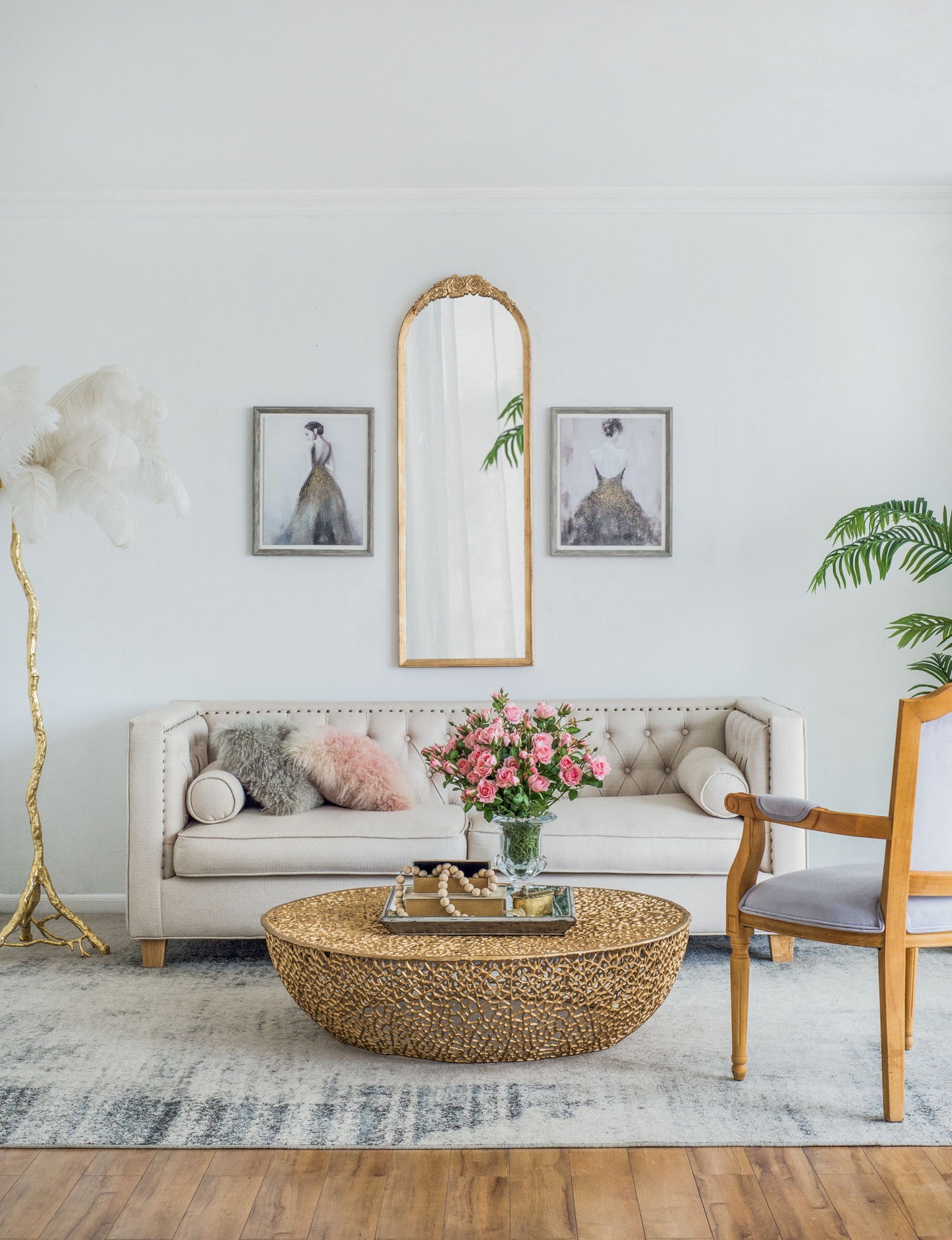 Wood Floor Mirror, Full Body Mirror Dressing Make Up Mirror For Bathroom