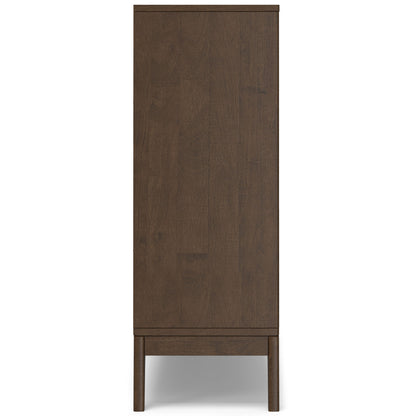 Harper - Low 6 Cube Storage With Drawers - Walnut Brown