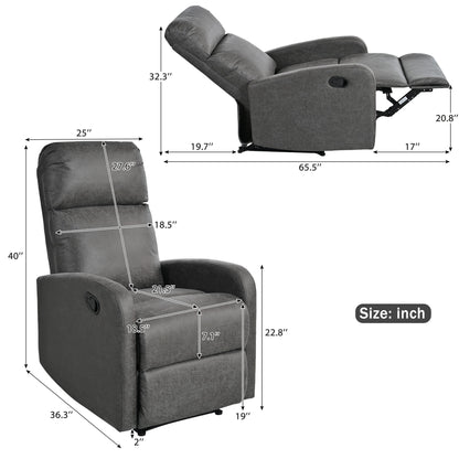 Modern Recliner Manual, Home Theater Chair With Adjustable Backrest