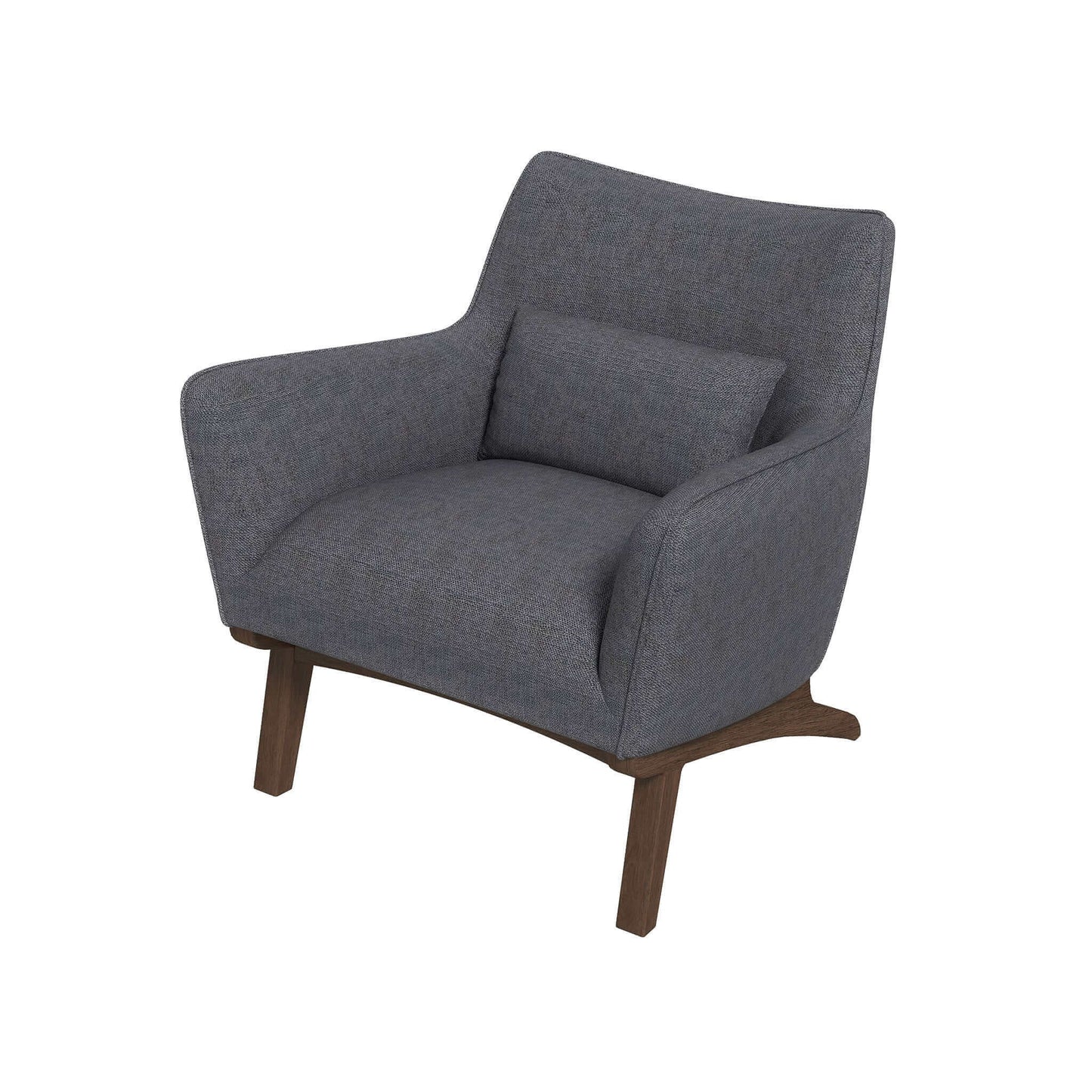 Brayden - Mid-Century Modern Side Linen Armchair - Gray / Wood