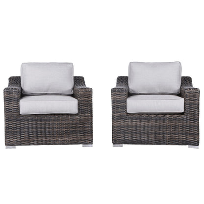 Modern Patio Chair With Cushions (Set of 2) - Brown