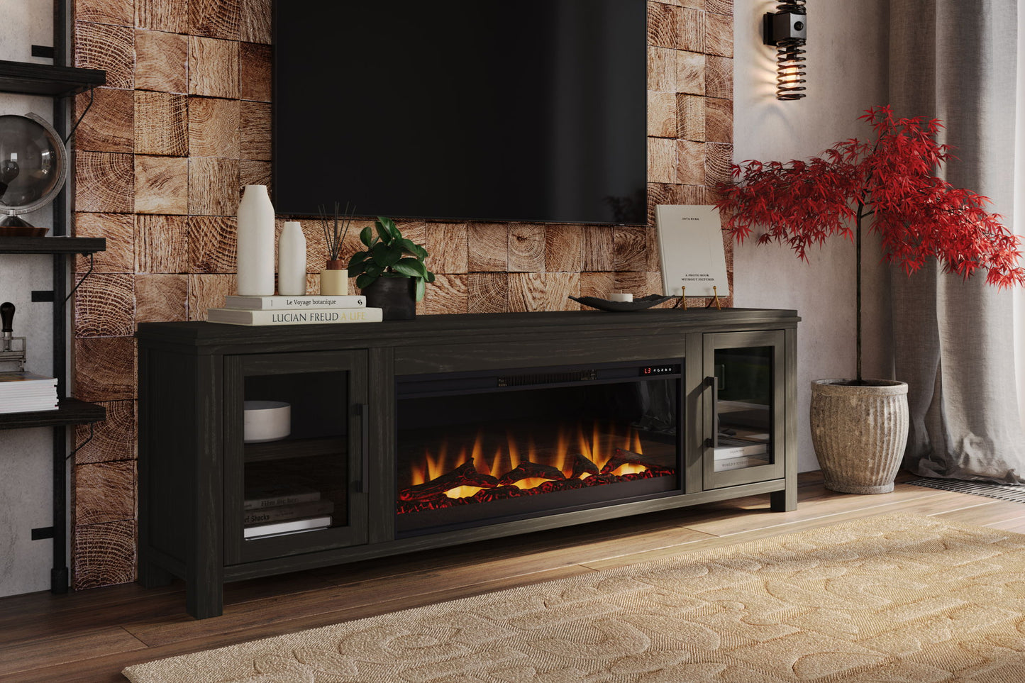 Tybee - Electric Fireplace TV Console For TVs Up To 95" - Clove