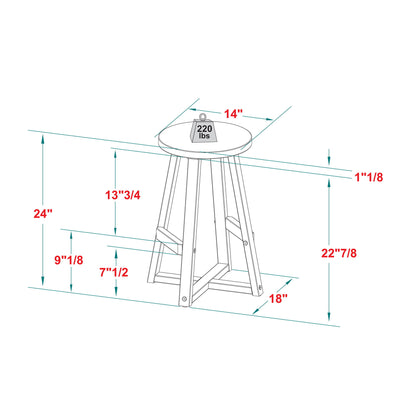 Rustic Distressed Round Dining Stool
