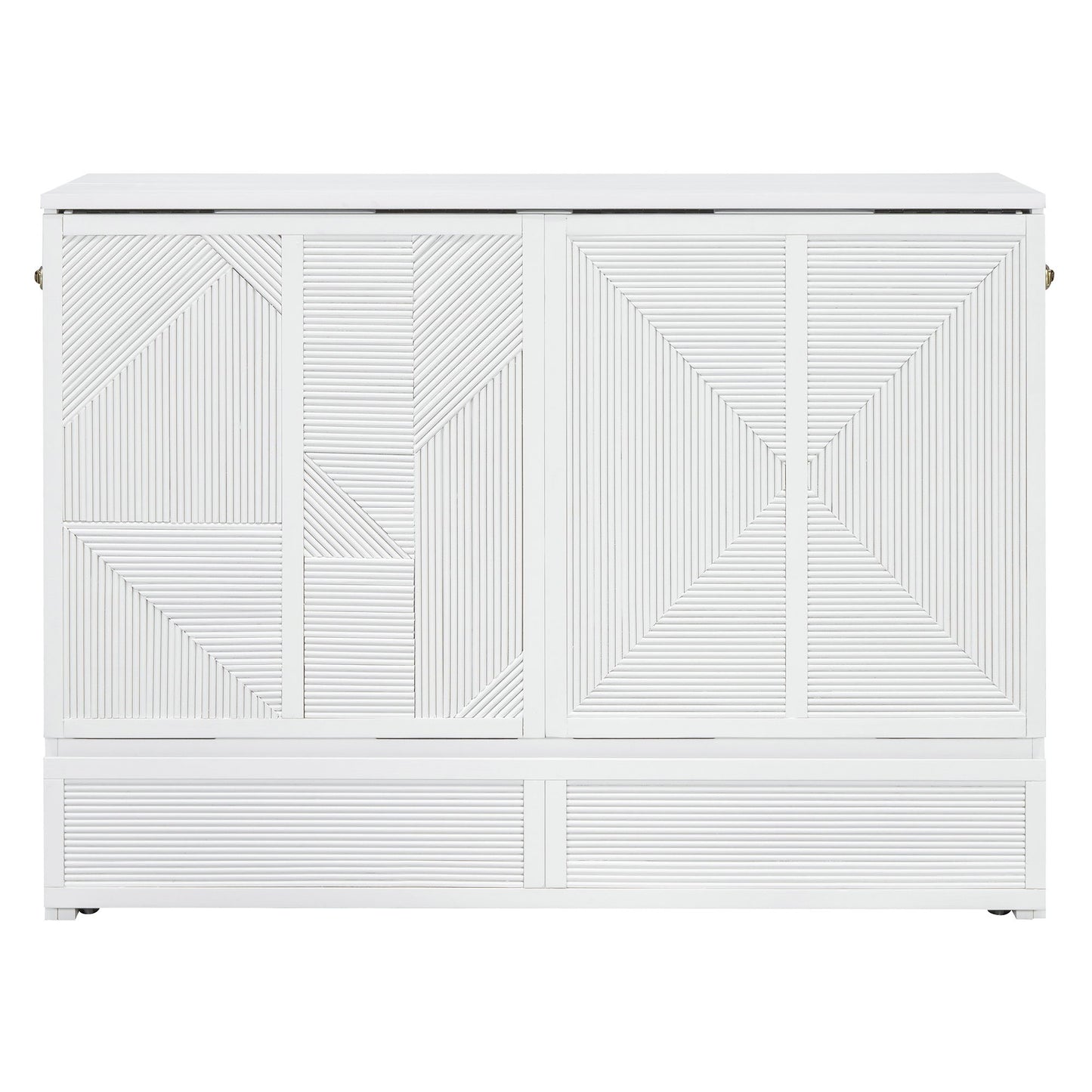 Full Size Murphy Bed With Large Drawer, USB Ports And Outlets - White