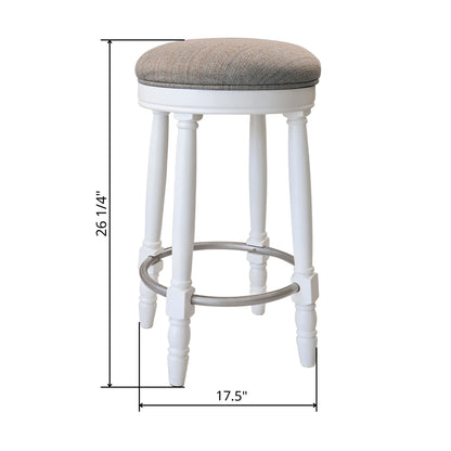 360° Swivel Wooden Barstools With Upholstered Seat, Counter Height (Set of 2)