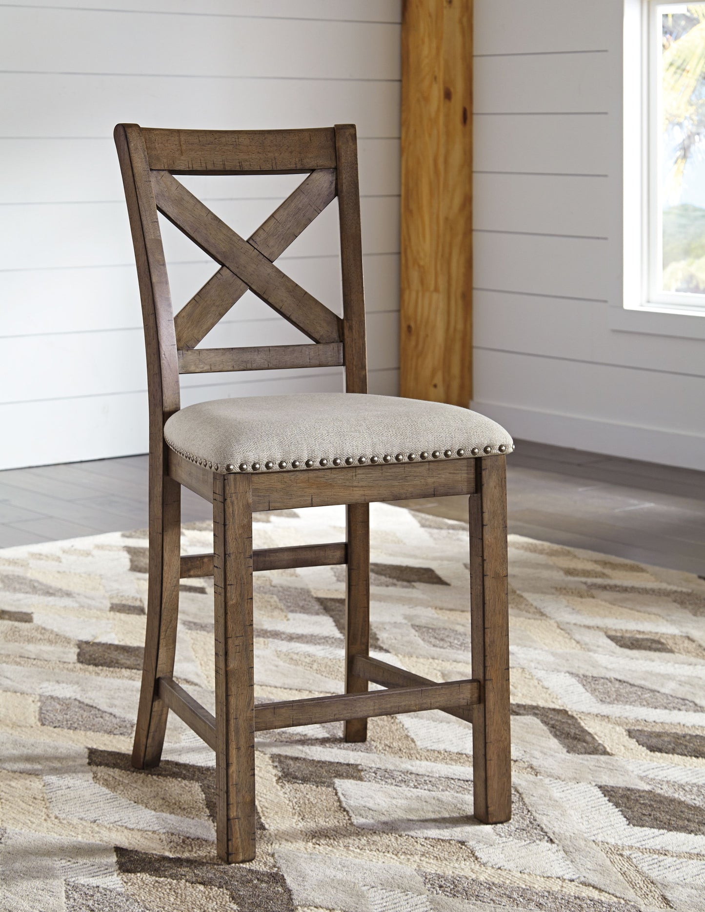 Moriville - Upholstered Barstool (Set of 2) - Beige