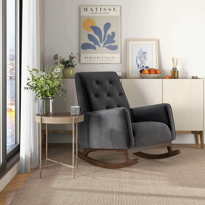 Demetrius - Rocking Chair - Dark Gray / Wood