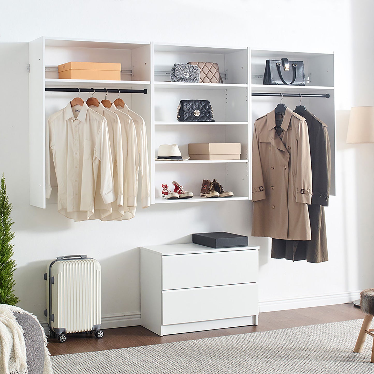 Devi - Wall Mounted Closet System With Modular Units