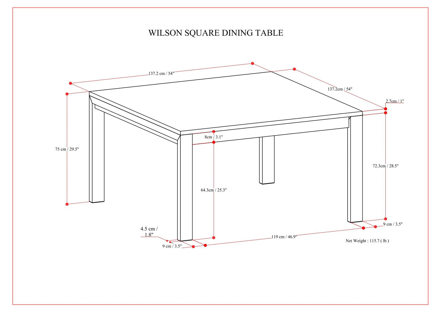 Wilson - Handcrafted Dining Table