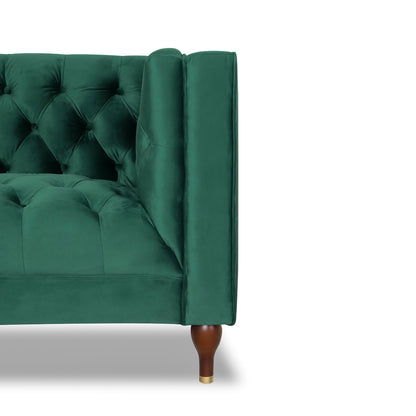 Evelyn - Mid-Century Modern Tufted Back Lounge Chair - Green
