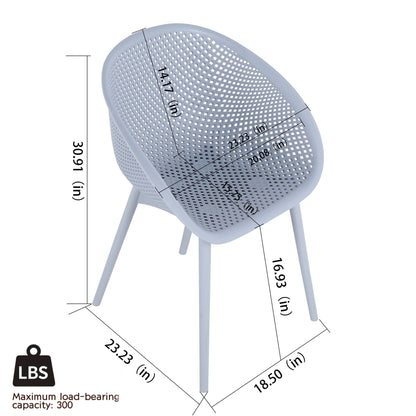 2 Piece Durable Single Chair With Mesh Hollow Out Design