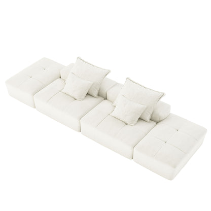Modern Oversized Diy Combination Modular Sectional Sofa With Pillows