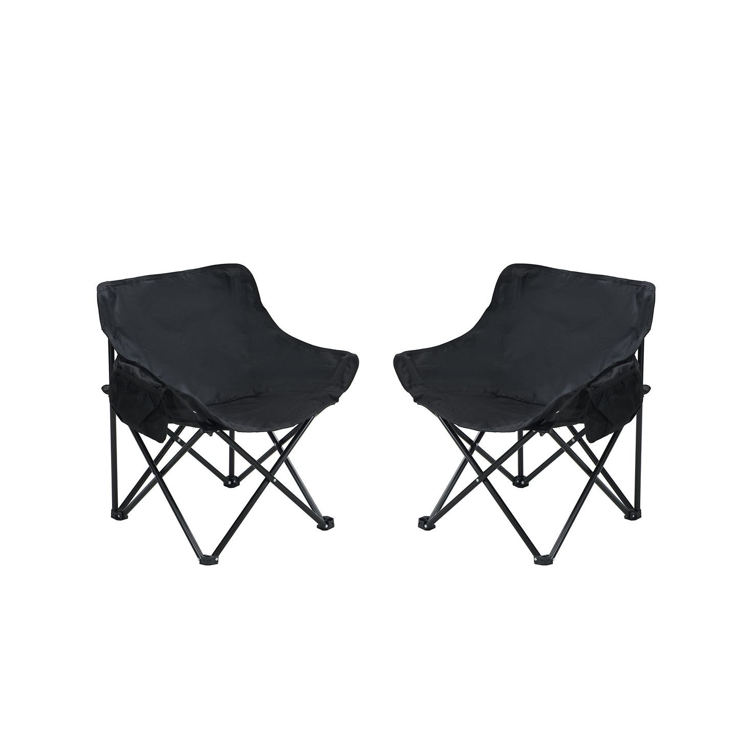 2 Pieces Outdoor Camping Chairs Folding / Portable, Comfortable Seating, Durable Steel Fram