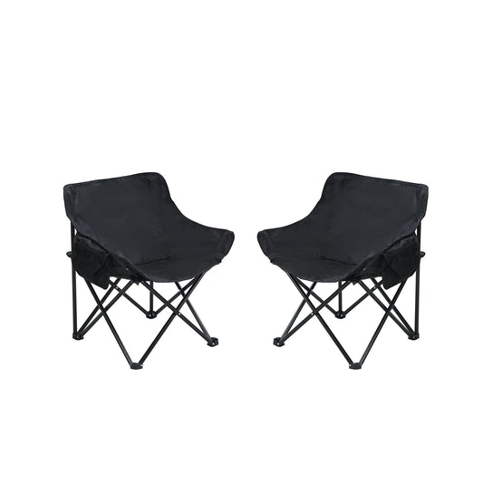 2 Pieces Outdoor Camping Chairs Folding / Portable, Comfortable Seating, Durable Steel Fram