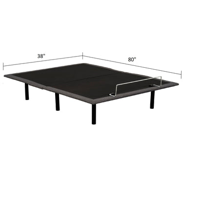 Split King Size Adjustable Bed Base With Wired Remote, Metal Frame