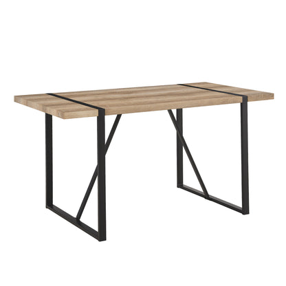 Modern Dining Table With Black Metal Legs For 4 - 6 Person