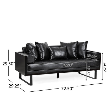 Contemporary Oversized Loveseat With Accent Pillow