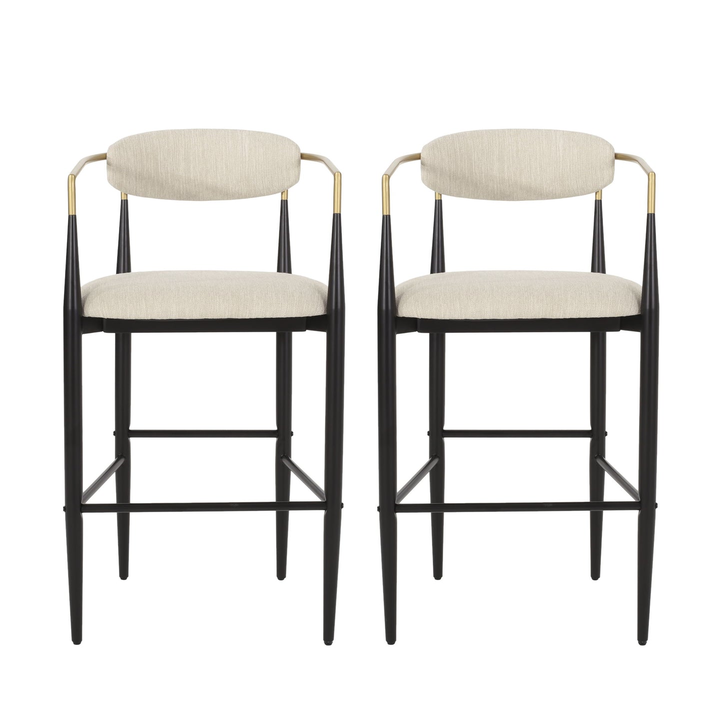 Upholstered Bar Stools With Backs For Kitchen Island (Set of 2)