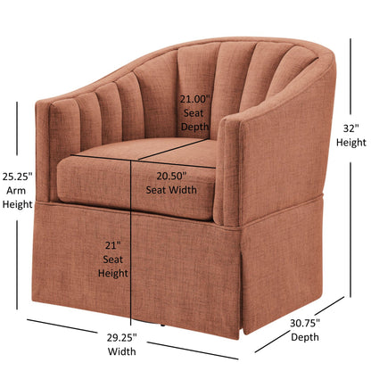 Solitude - Skirted Swivel Accent Chair With Hemp Like