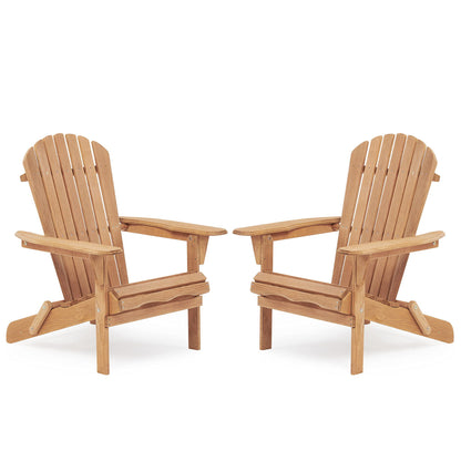 Lounge Patio Chair For Garden Outdoor Wooden Folding Adirondack Chair (Set of 2) Solid Cedar Wood Lounge Patio Chair For Garden