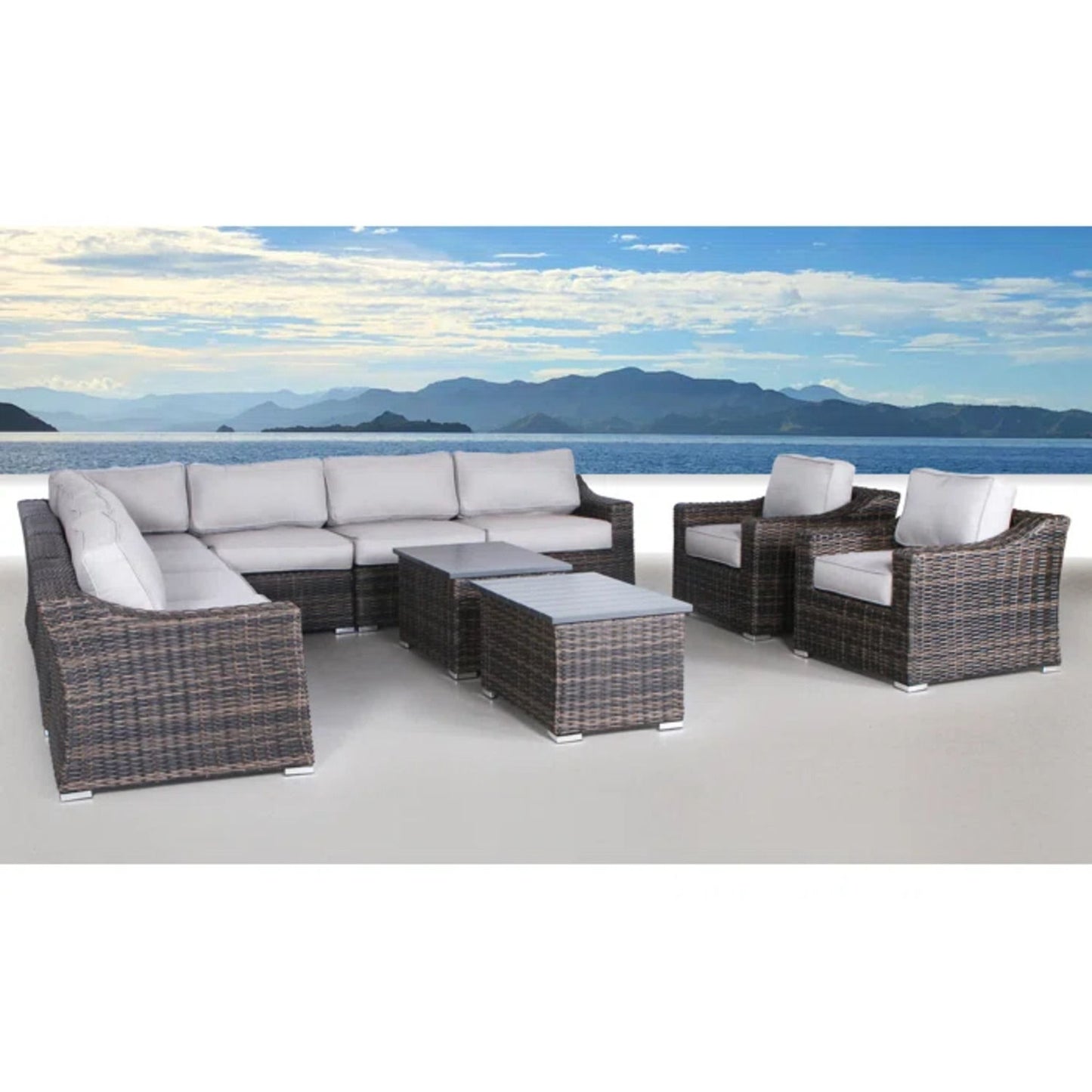 Stylish Sofa Seating Group With Cushions Perfect For Outdoor Gatherings