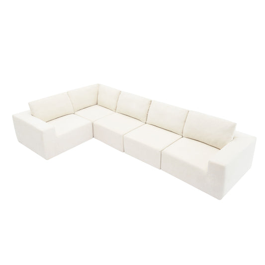 Modular Sectional With Wide Seat Free Combination L Shaped Couch Set Cloud Upholstered Minimalist Boneless Sofa