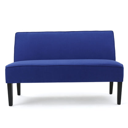 Contemporary Loveseat With Upholstered Fabric And Birch Wood Legs