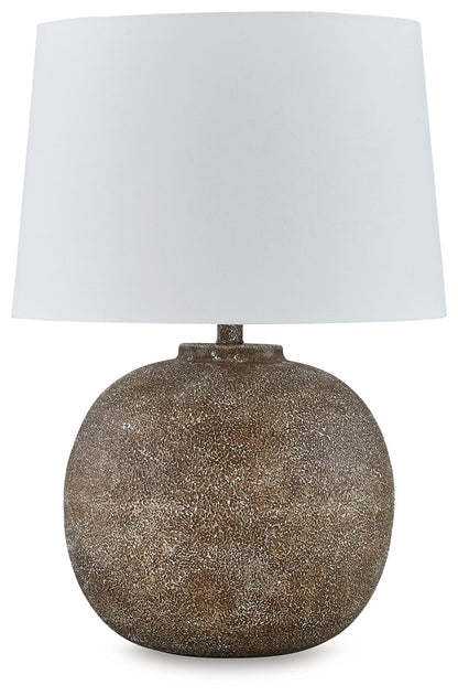 Neavesboro - Metal Table Lamp - Antique Brown / White