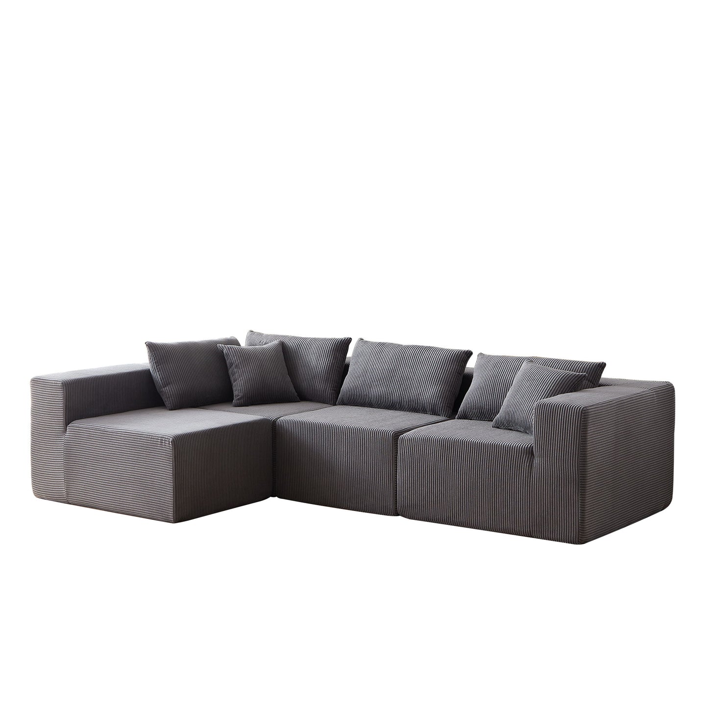 Modular L Shaped Sectional Compressed Sofa, Free Combination