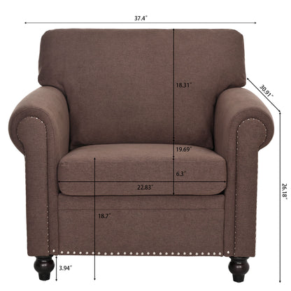 37.4" 1 Seater Sofa - Brown