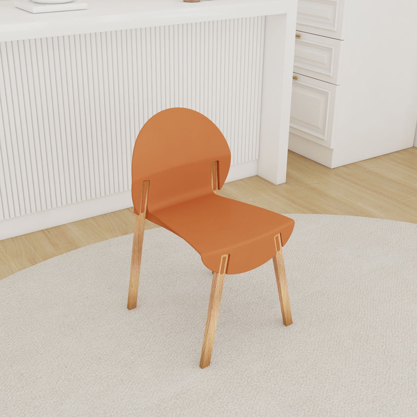 4 Piece Set Of Single Chairs With A Design Combining Modern And Traditional Elements