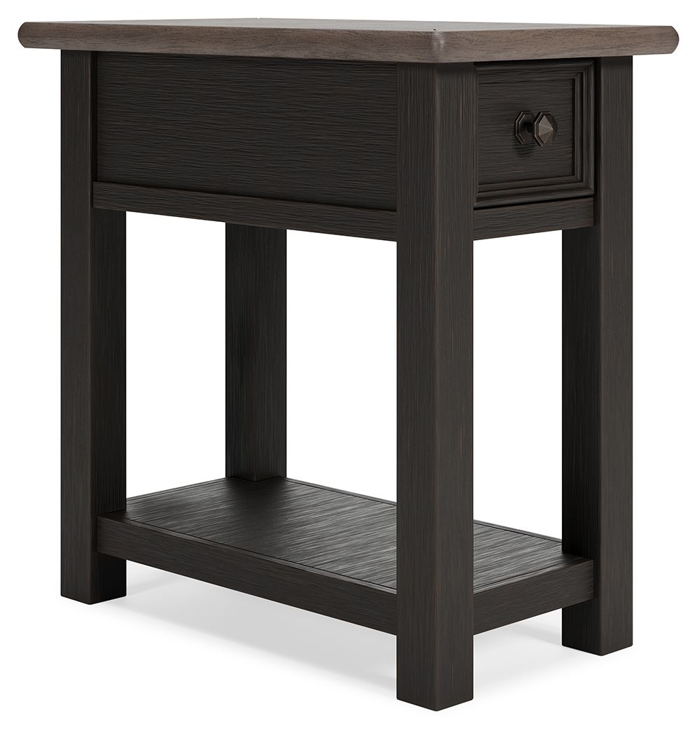 Tyler Creek - Chair Side End Table - Black / Gray