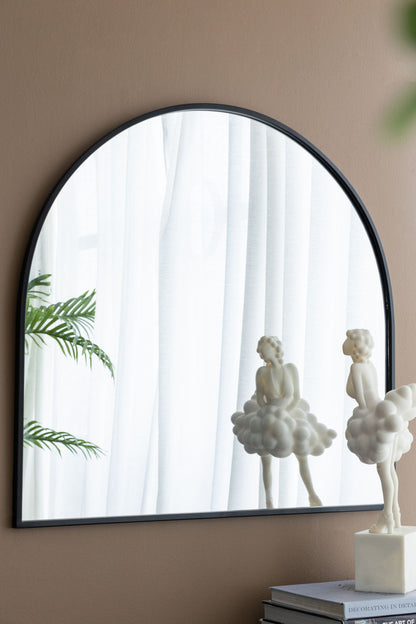 Arched Mirror With Metal Frame, Wall Mirror For Living Room Bedroom Entryway
