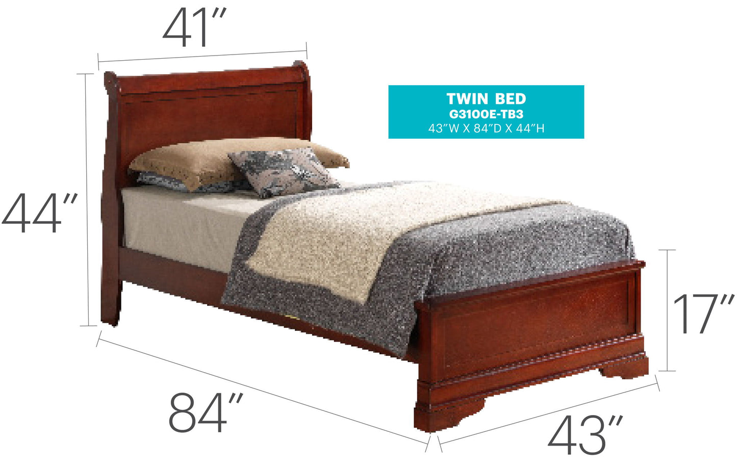 Sleigh Bed With Low Footboard