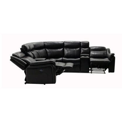 Jupiter - Leather Sectional - Black