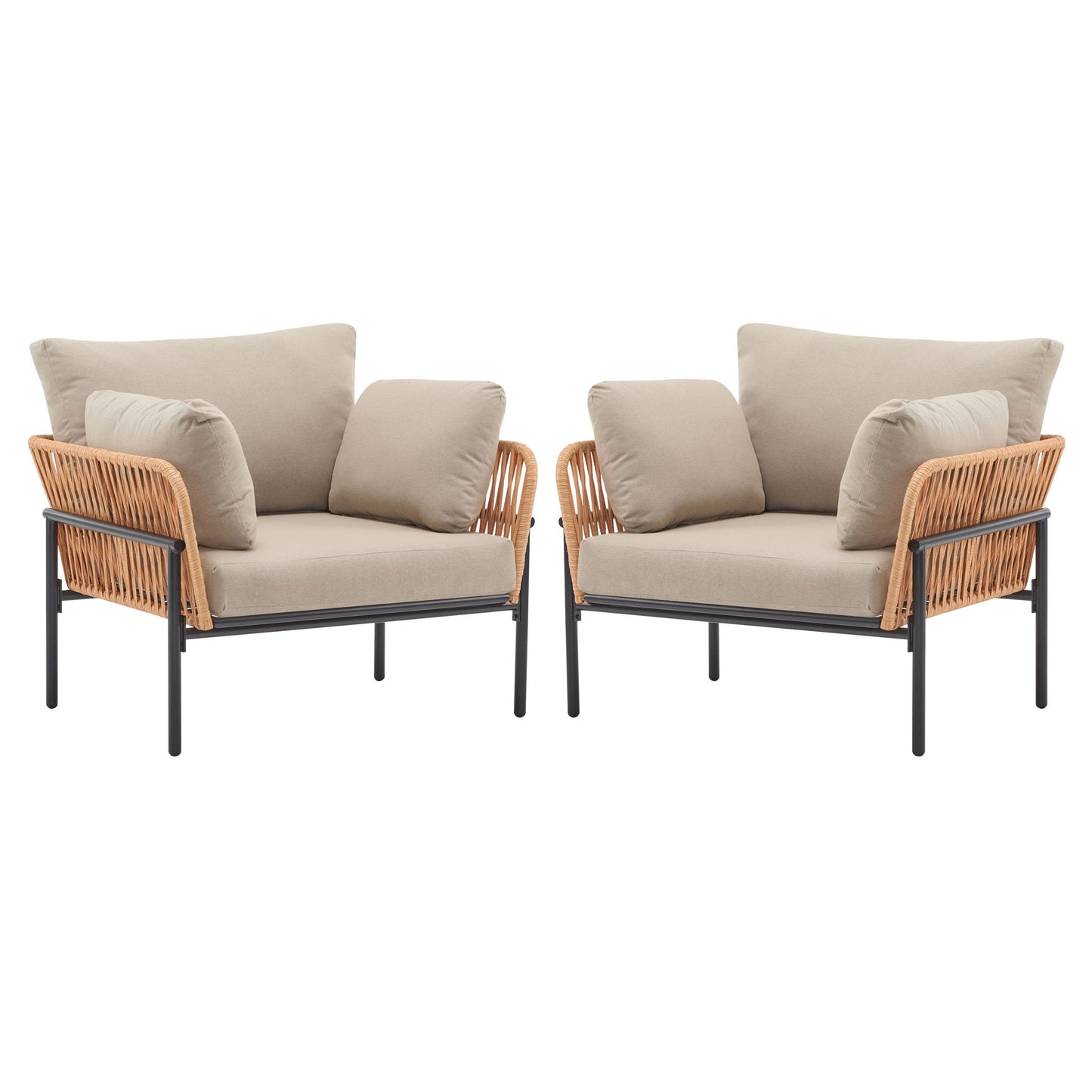 Rope Lounge Chair With Cushions For Modern Spaces