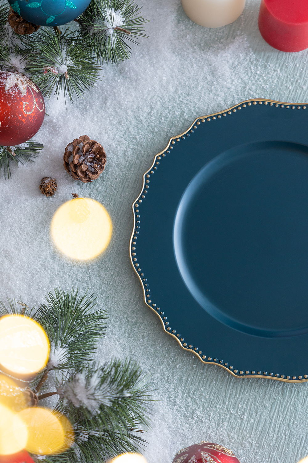 Plastic Charger Plate (Set of 8) - Blue