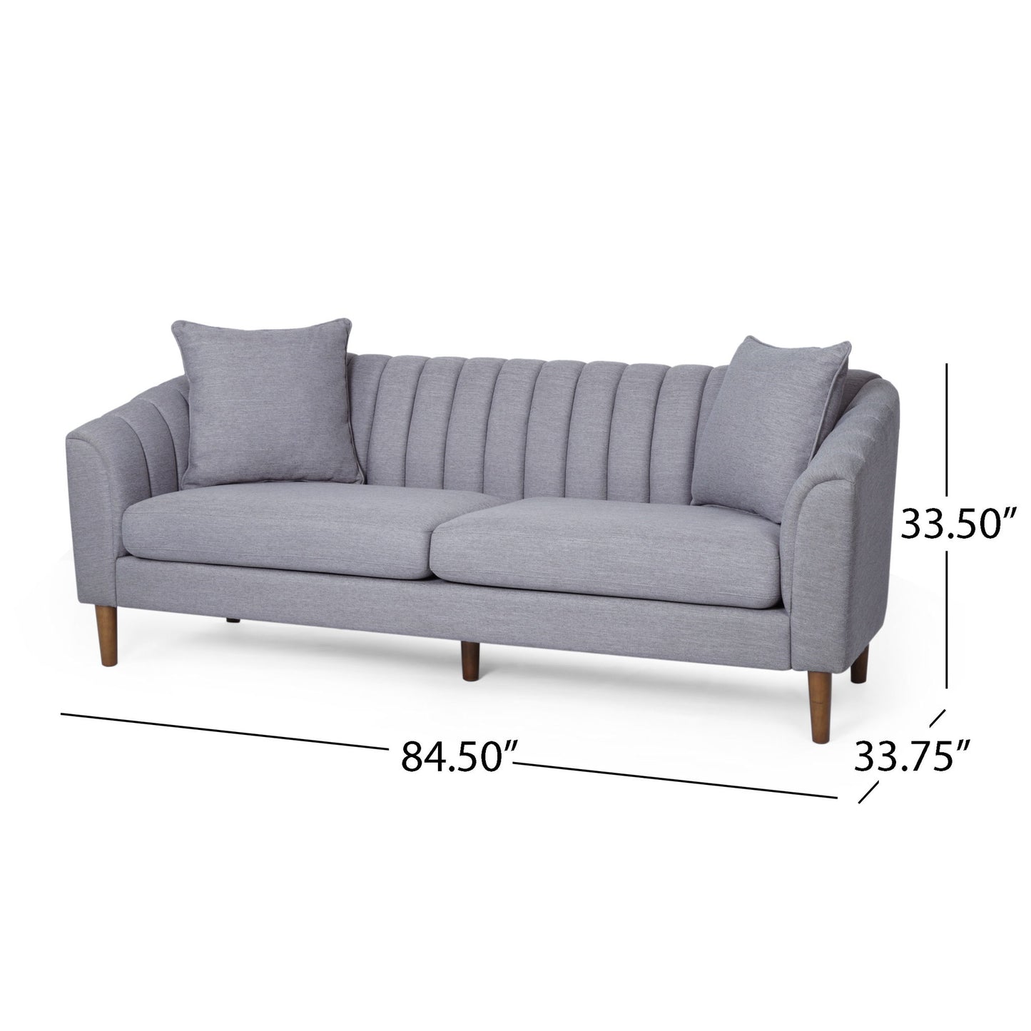 Contemporary 3 Seater Sofa With Plush Accents