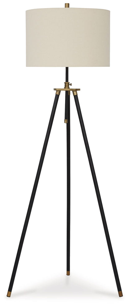 Cashner - Metal Floor Lamp - Black / Gold Finish
