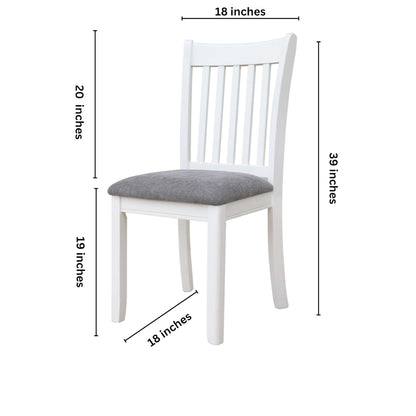 Modern Dining Chair, Wooden Back, Cushion Seats (Set of 2)